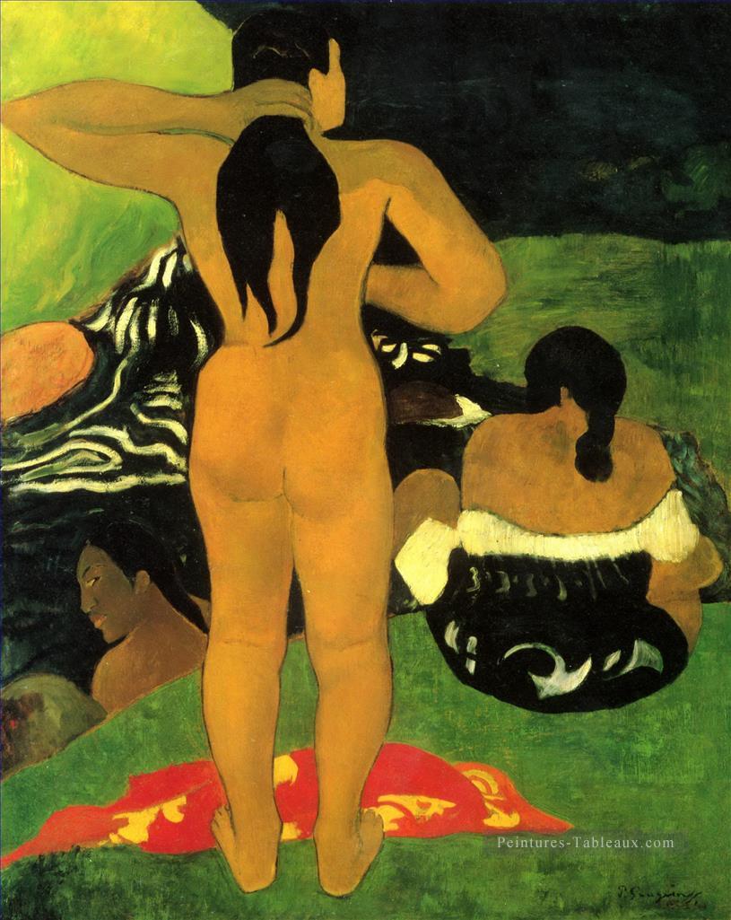 Tahitian Femmes Bain Paul Gauguin nue Peintures à l'huile